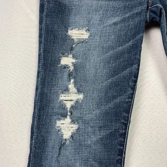 Abercrombie‎ Harper Ankle Distressed Skinny Jeans Dark Wash 26 Short Cut Off Hem - Picture 7 of 15
